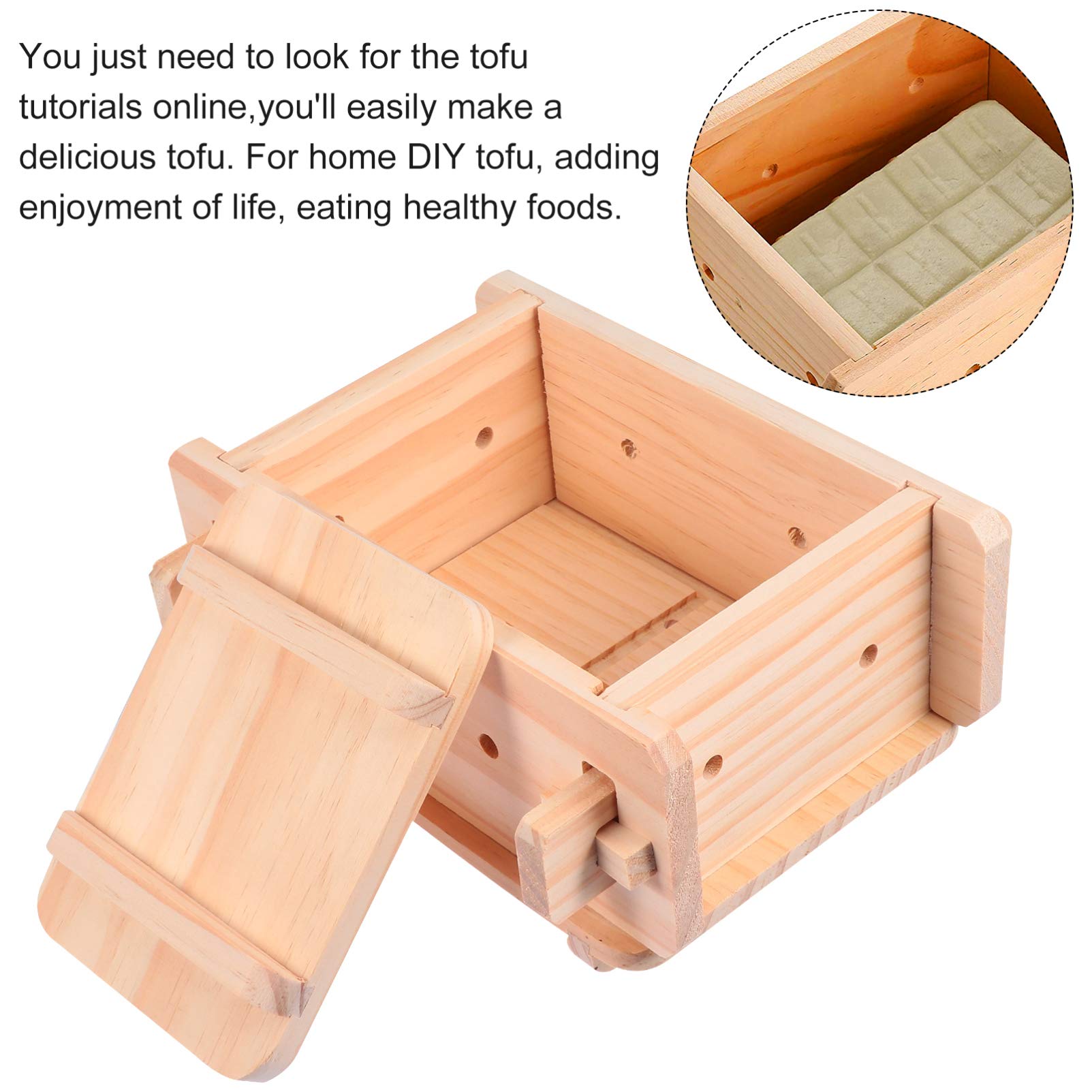 Premium Wooden Tofu Press Mold - Natural Tofu Maker & Cheese Press for Homemade Tofu, Vegan Cheese - Perfect for Healthy Cooking, Meal Prep & Plant-Based Diets