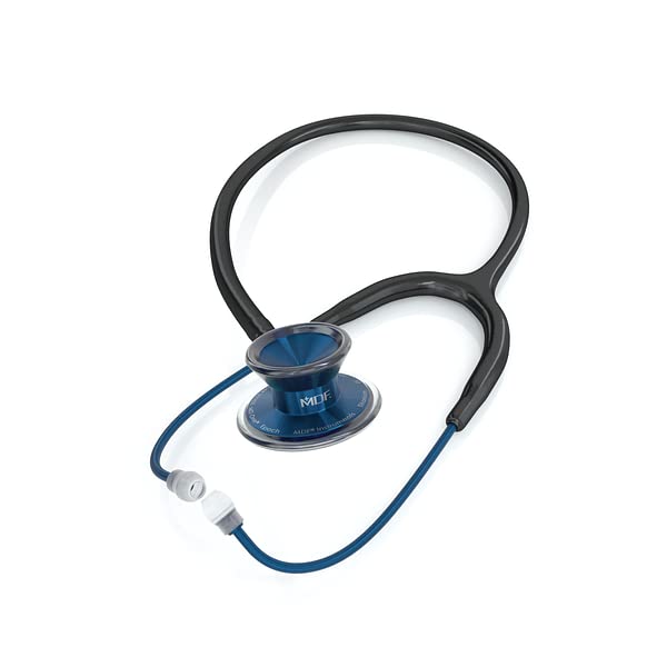 MDF Instruments MD One Epoch Stethoscope - Lightweight Titanium Dual Head Adult Stethoscope with Black Tube & Titanium Blue Capridium Chestpiece (MDF777TCD11) | Free-Parts-for-Life | Ideal for Doctors, Nurses, Medical Students & Healthcare Professionals
