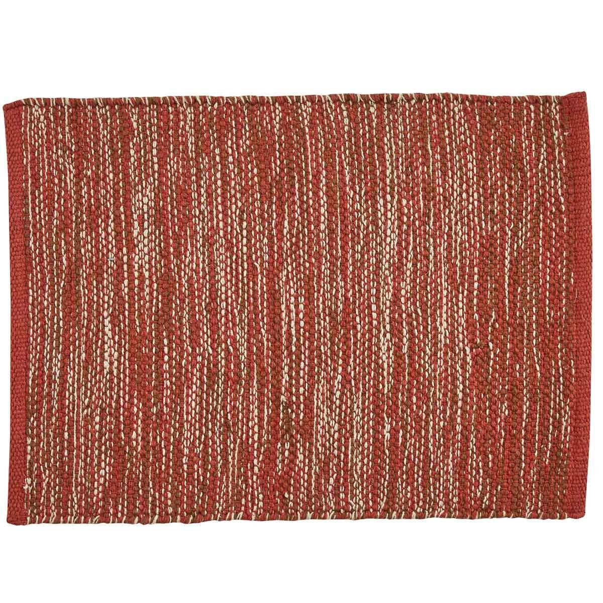 Premium Ashfield Placemats Set of 6 - Vibrant Red Yarn Dining Table Mats for Everyday Use & Holiday Decor - Washable & Durable Table Setting Accessories for Home, Restaurant, and Party Decorations