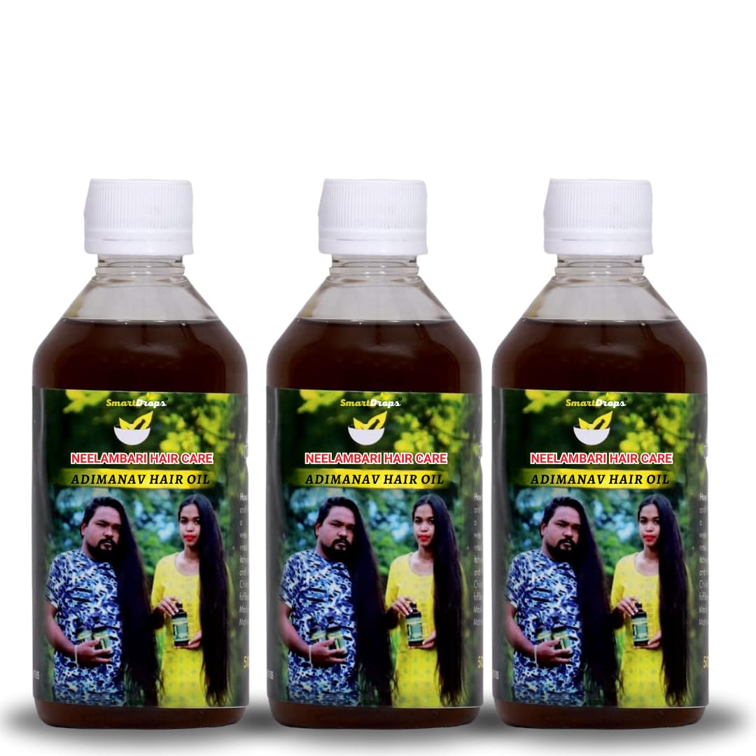 Neelambari Herbal Hair Oil for Men & Women - 100ml (Pack of 3) | Natural Hair Growth Treatment | Perfect for Daily Scalp Massage & Damaged Hair Repair