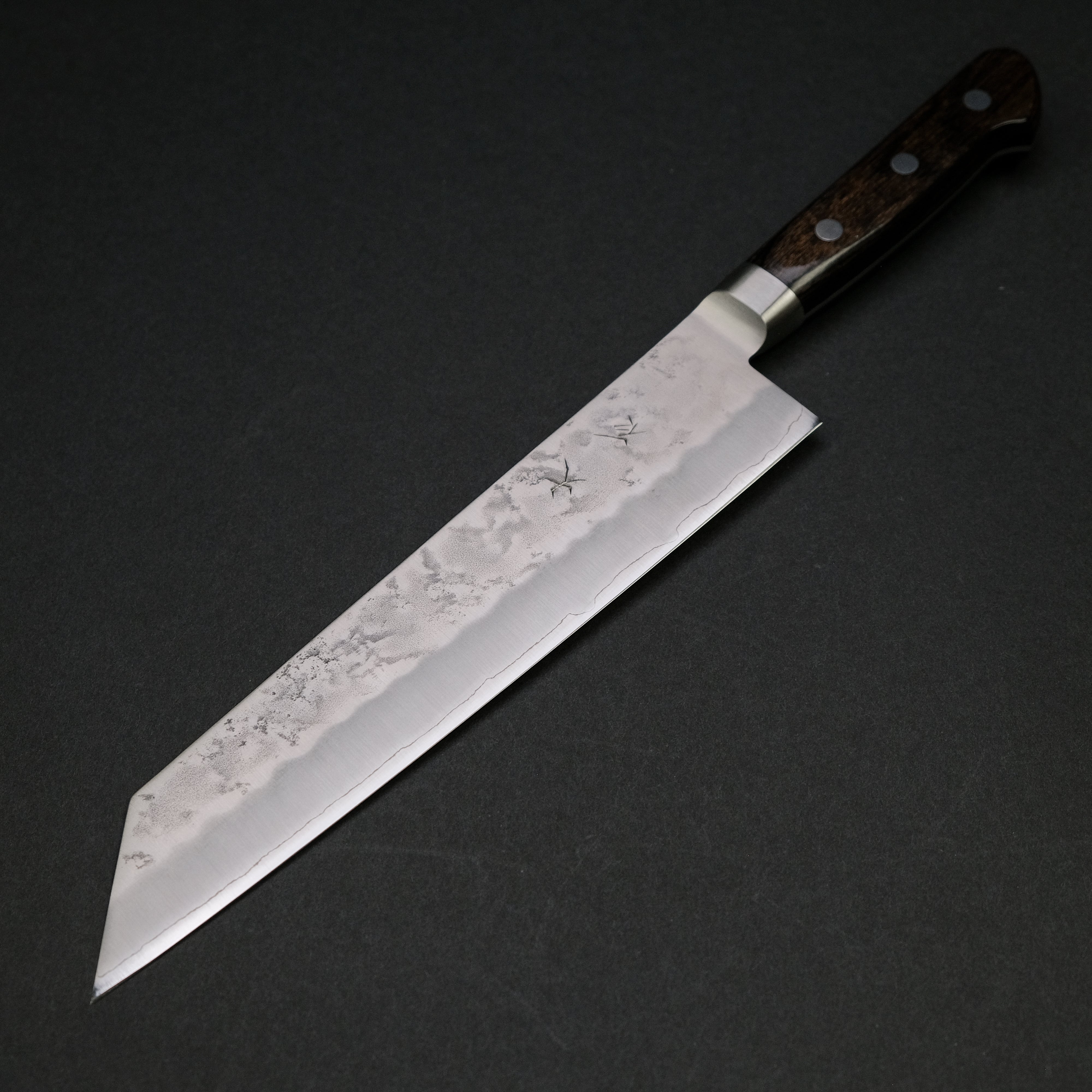Premium Ohishi Ginsan Nashiji Kiritsuke Knife 210mm with Pakka Wood Handle - Japanese Kitchen Knife for Sushi, Sashimi & Precision Cutting