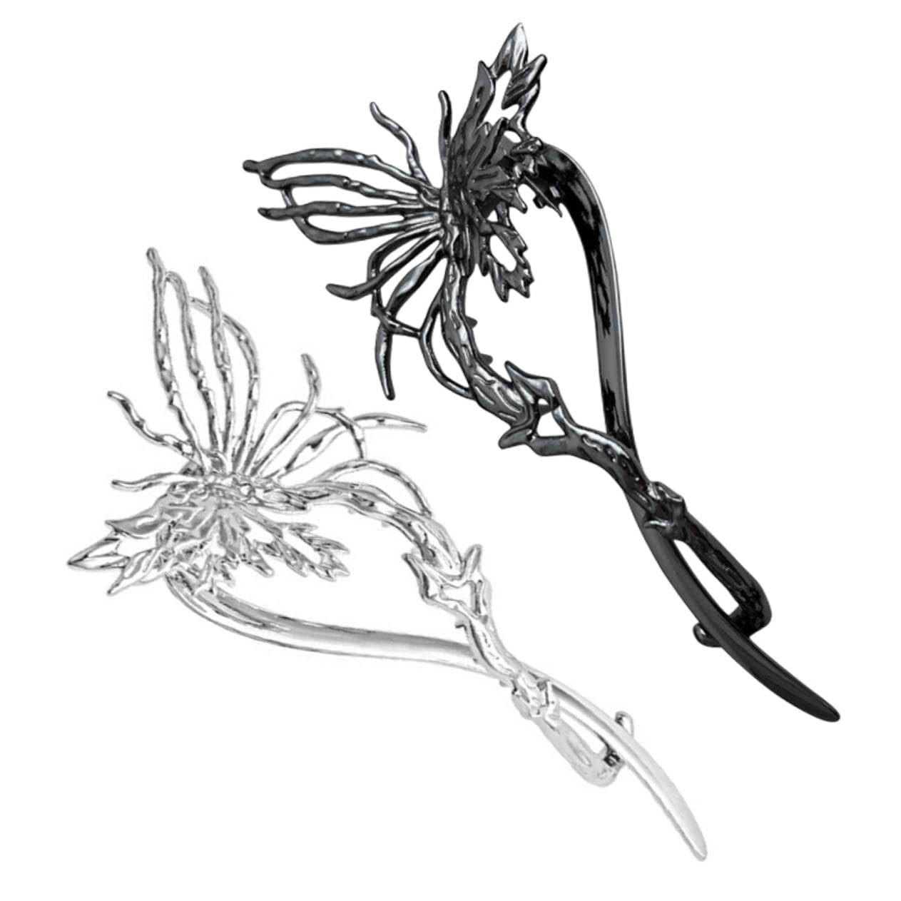 LALAFINA 4-Piece Metallic Hair Clips Set - Hairpins, French Twist Holders, Bun Clamps & Barrettes for Women - Perfect for Updos, Ponytails & Everyday Styling