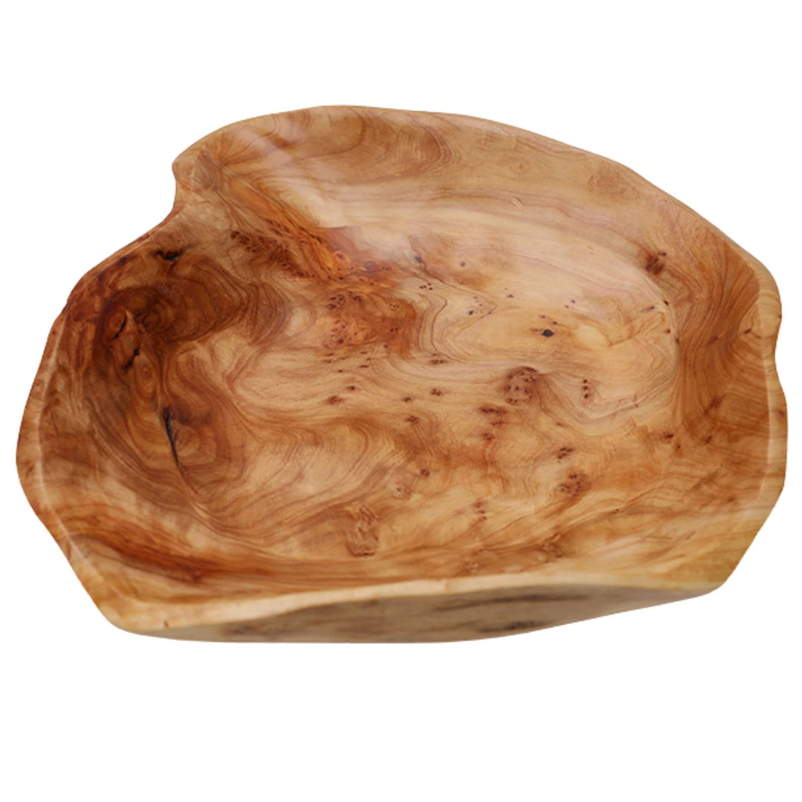 ROWGEE Handmade Natural Root Carving Salad Bowl - Wooden Fruit Serving Bowl for Snacks, Nuts, Decor - Large Size - Perfect for Kitchen, Dining Table, Party Serving & Home Decoration
