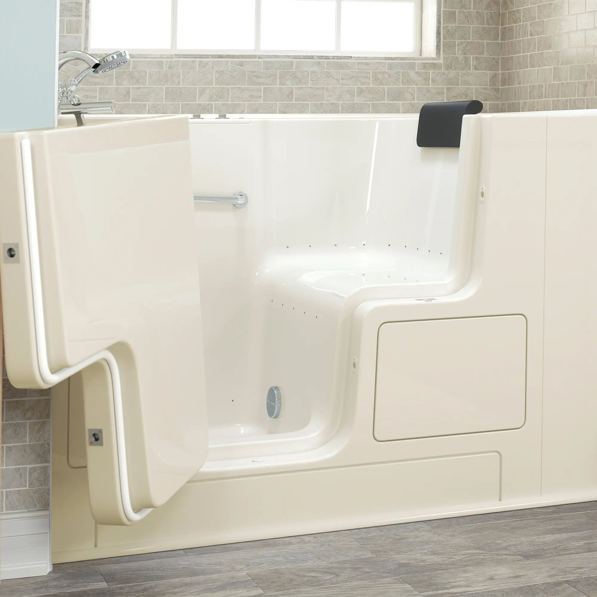 Premium 32 x 52 Inch Gelcoat Walk-In Bathtub with Air Spa System - Left Hand Drain & Faucet - Ideal for Elderly & Mobility Impaired - Relaxing Hydrotherapy at Home