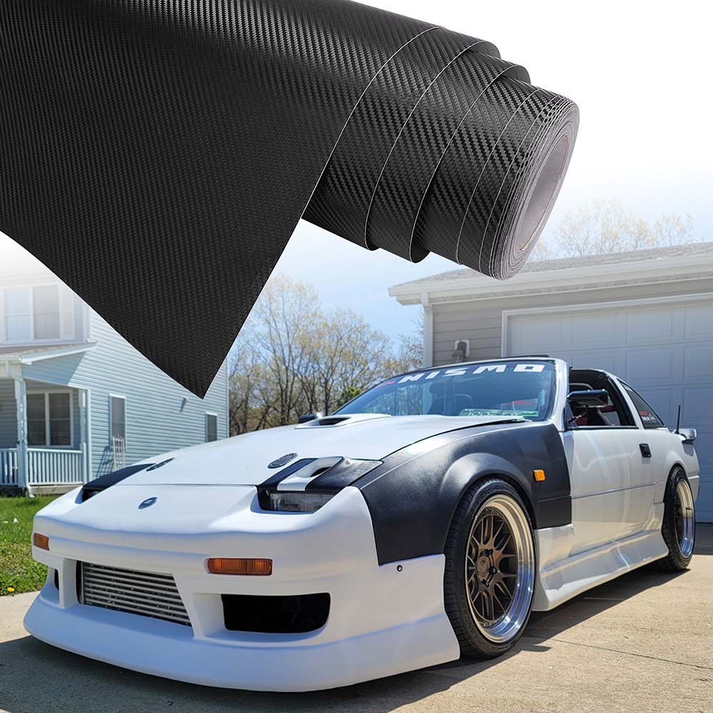 TheLAShop 4D Carbon Fiber Vinyl Wrap Roll - 100ft x 5ft Black Car Styling Film for Vehicle Hood, Roof & Interior Trim - DIY Auto Customization & Protection