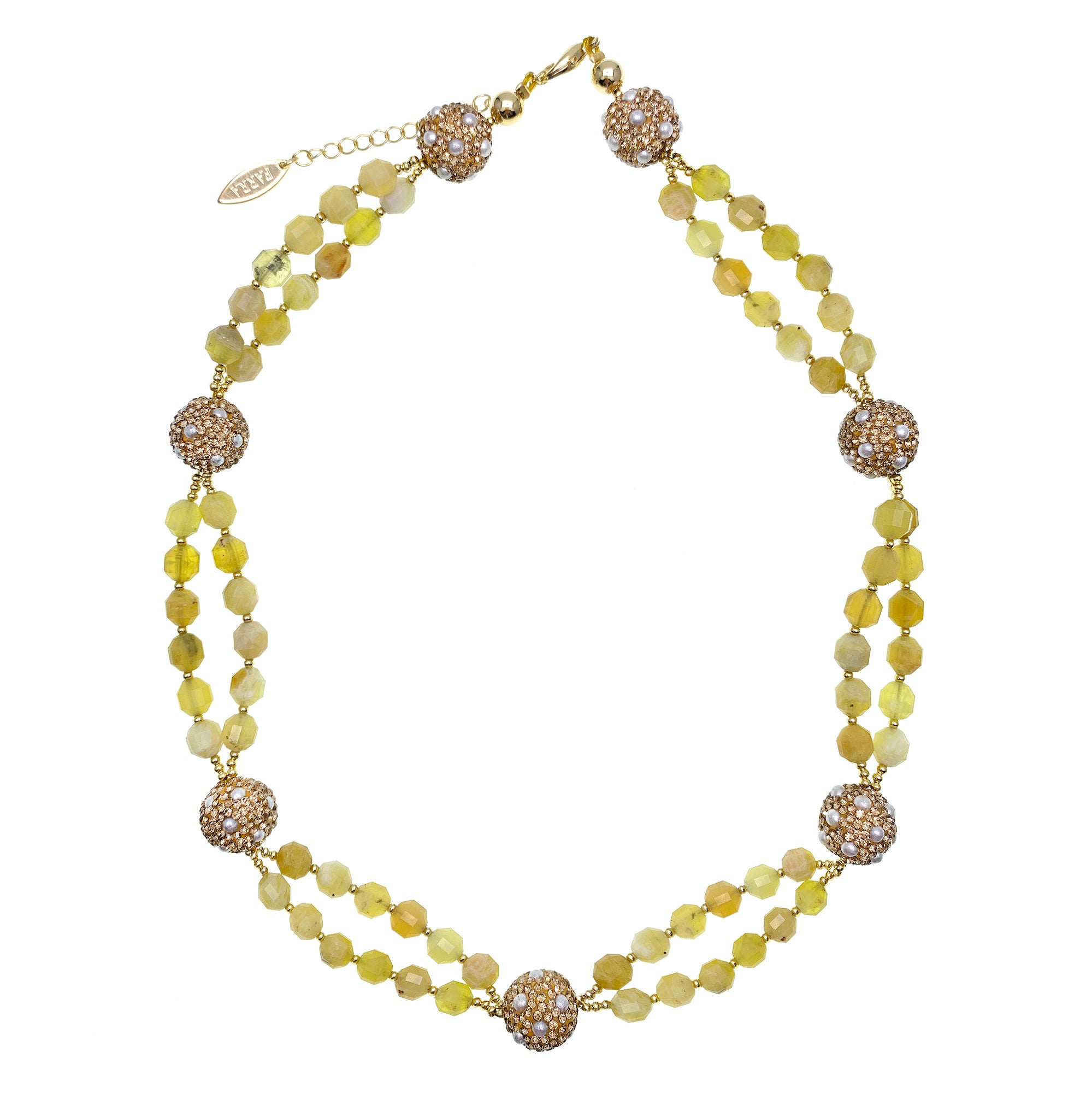 Yellow Opal Rhinestone Short Necklace GN011 - Elegant Dainty Jewelry for Women, Perfect for Parties, Weddings & Everyday Wear
