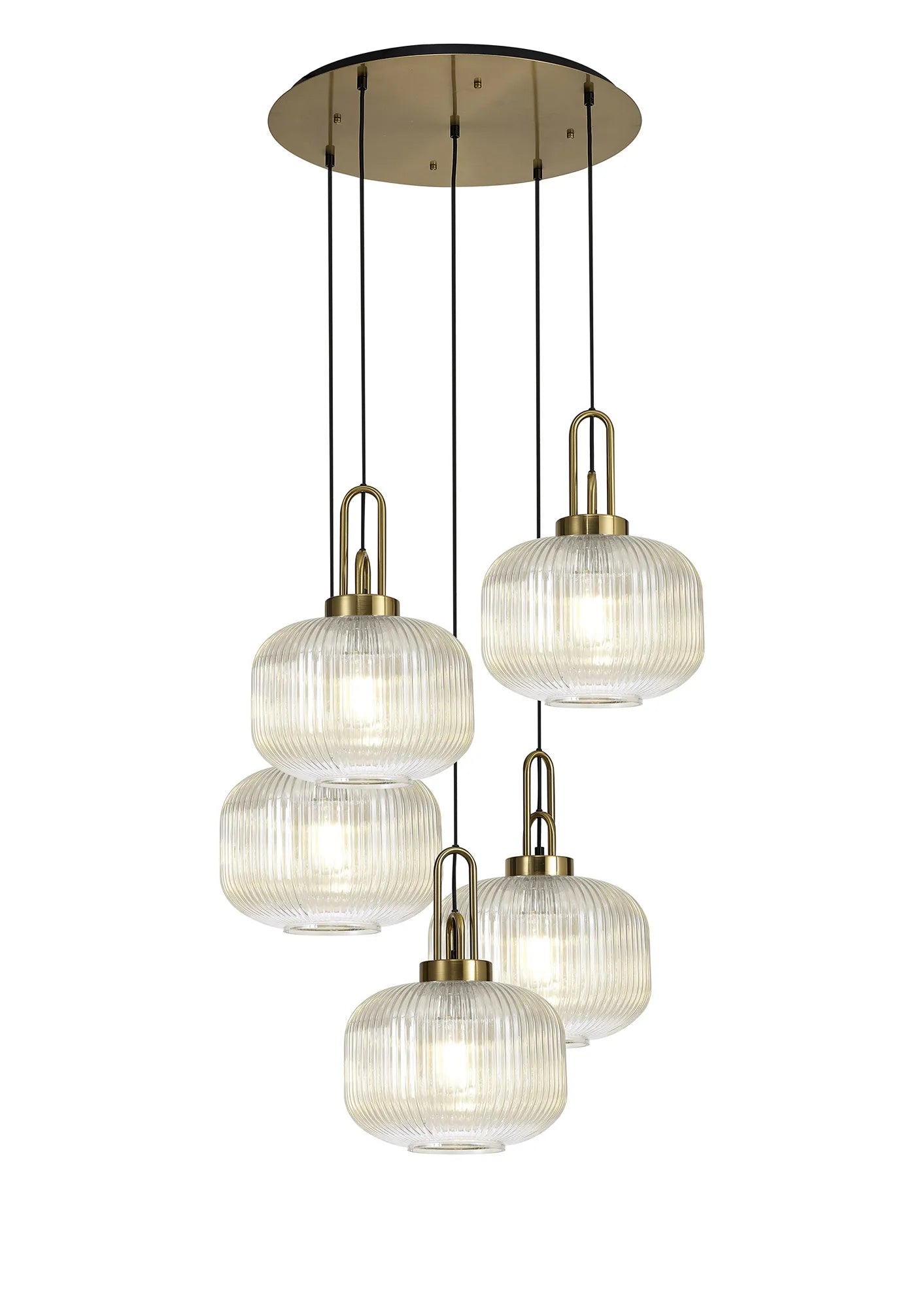 Stylish Cadiz 5-Light Cluster Pendant Light Fixture - Modern Ceiling Lighting for Dining Room, Kitchen & Living Room