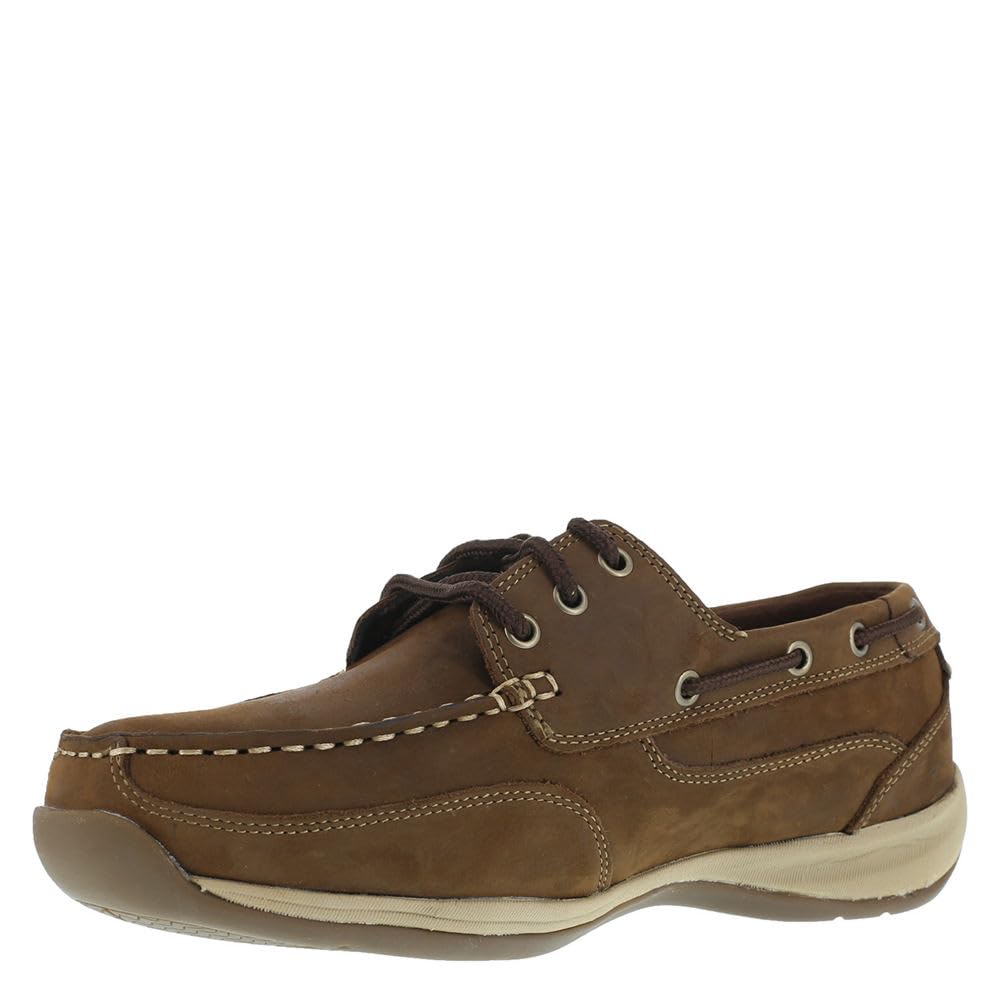 Rockport Men's Sailing Club Three Eye Tie Work Boat Shoe RK6736 - Comfortable Non-Slip Deck Shoes for Sailing, Boating & Casual Wear
