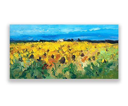 Sunflower Canvas Wall Art - Italian Landscape Print, Modern Large Wall Decor for Kitchen, Living Room & Bedroom - Perfect Gift for Home & Office