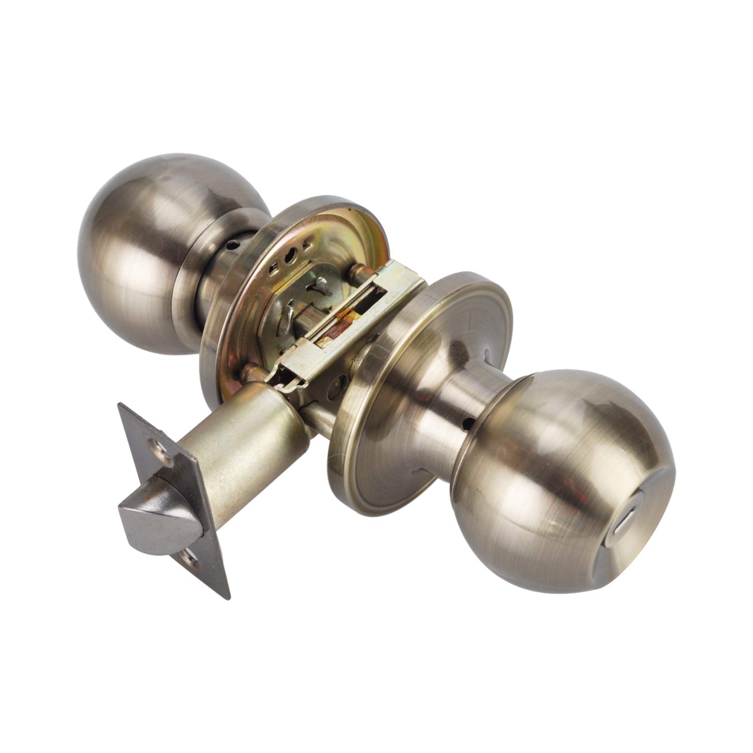 Antique Brass Door Knob for Bathroom & Bedroom Privacy - 6072-AB-BK-1P-1 - Perfect for Interior Doors