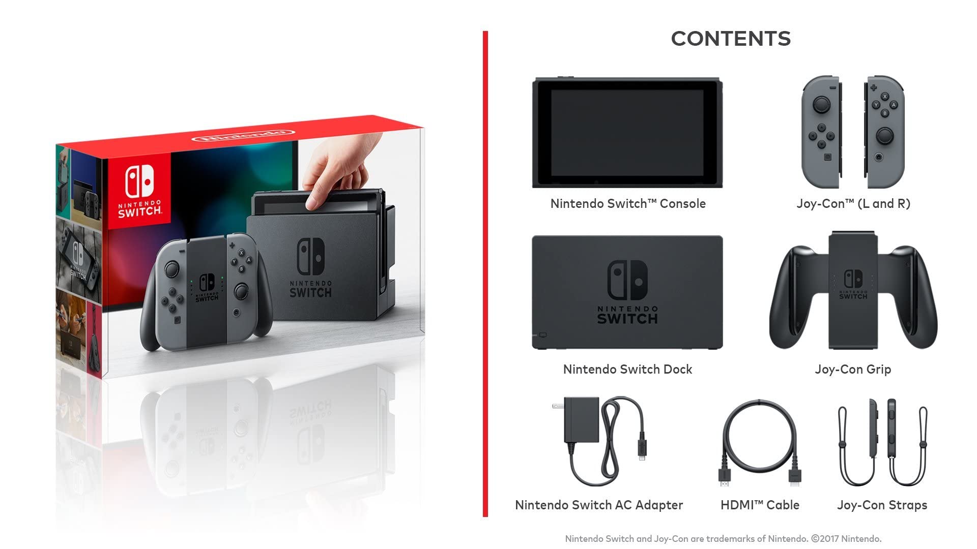 Nintendo Switch Console with Gray Joy-Con (Renewed) - Portable Gaming System for Home, Travel & Multiplayer Fun