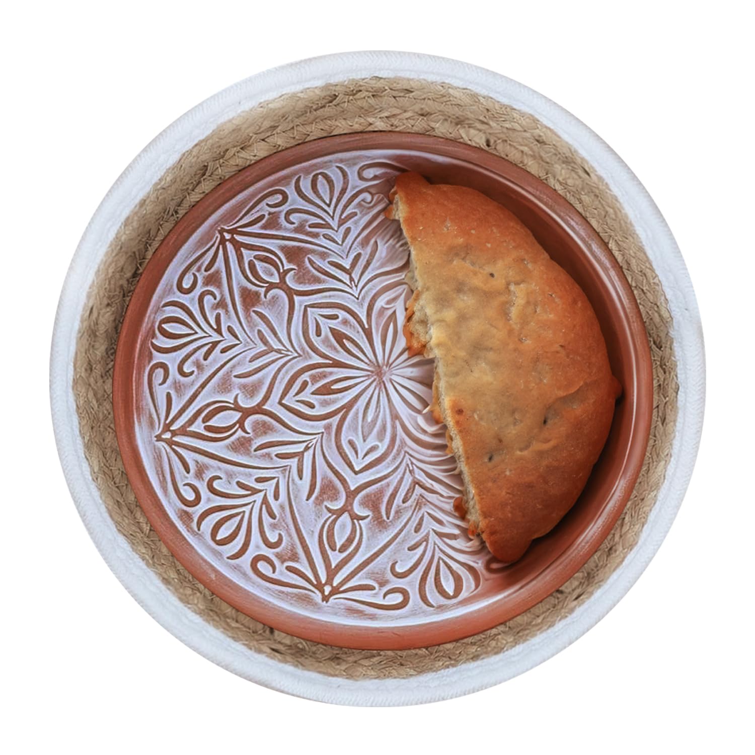 Terracotta Bread Warmer Basket with Warming Stone - Sourdough & Tortilla Warmer - Ceramic Warming Tray & Ideal Bread Proofing Box for Home Baking | Perfect for Artisan Bread, Pizza Dough & Pastry Proofing