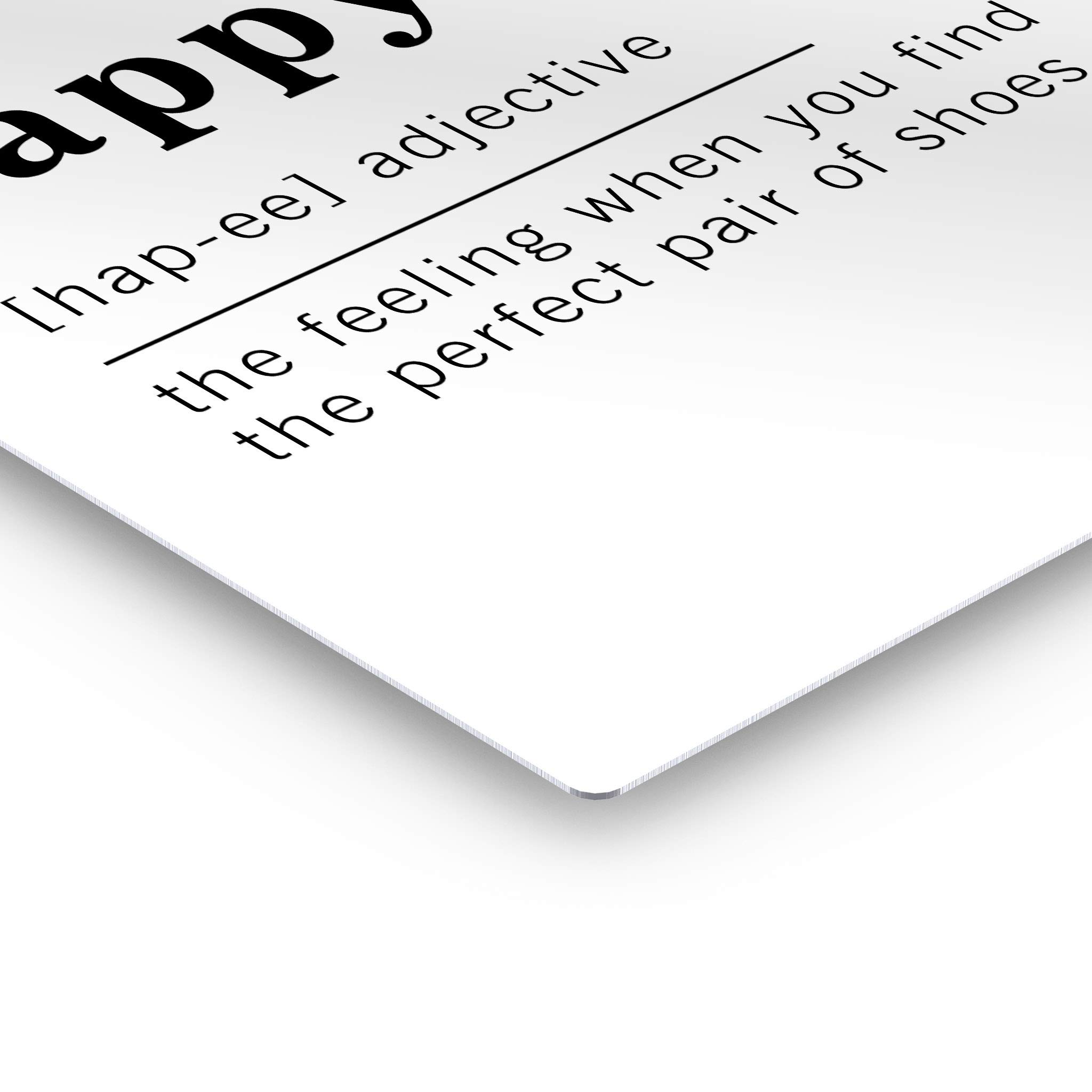Funny Adjective Noun Dictionary Definition of Happy Metal Print - Inspirational Quote Sign for Office, Living Room, Bedroom & Bathroom - Ready to Hang Wall Art Decor (24x16 Inches, Made in USA) - Perfect for Home, Gifts & Motivational Spaces