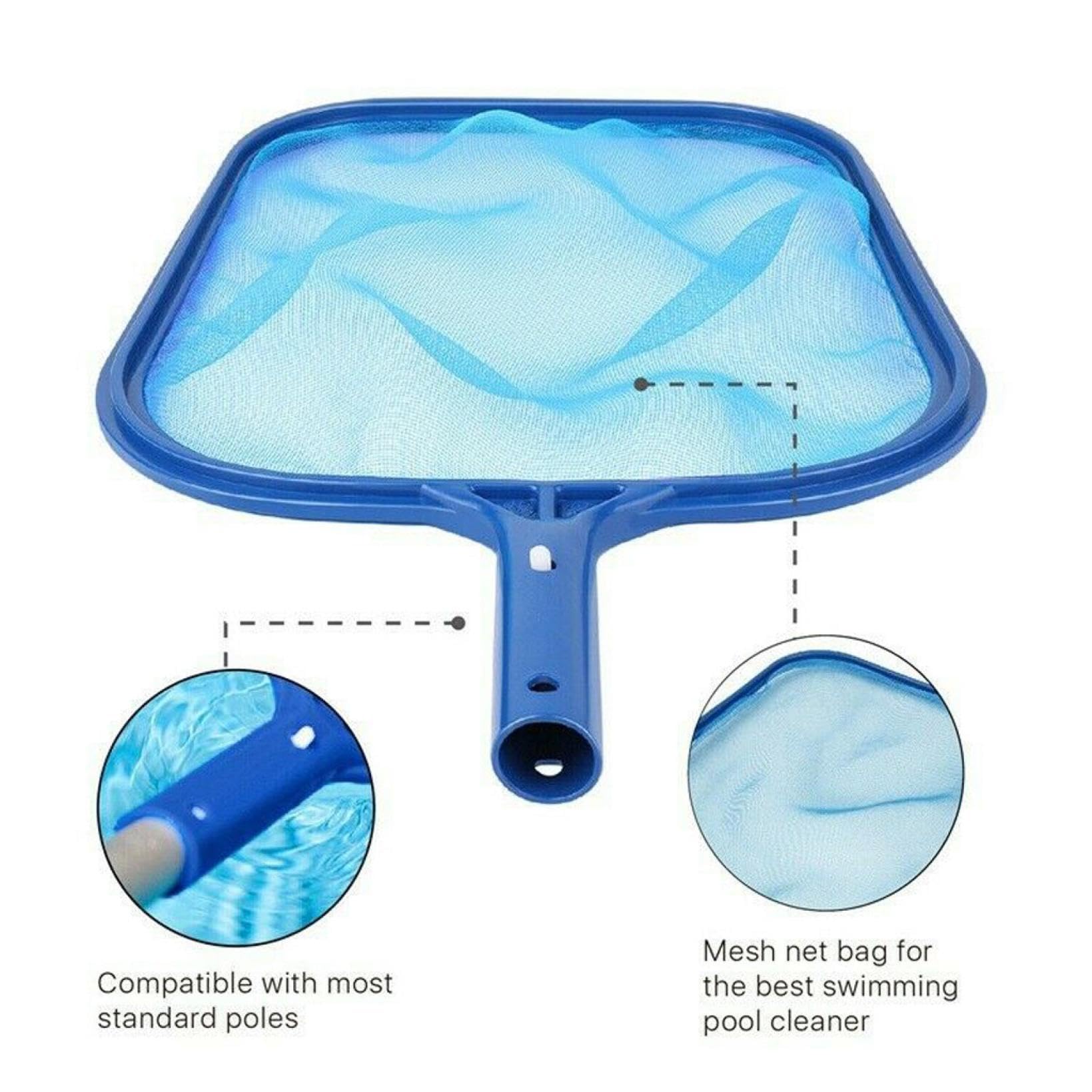 2Pcs Pool Skimmer Net - Fine Mesh Leaf Skimmer Rake for Swimming Pools & Ponds, Heavy Duty Swinging Pool Cleaner with Long Handle - Perfect for Removing Leaves, Debris & Algae from Inground & Above Ground Pools (Use for Daily Pool Maintenance & Seasonal Cleaning)