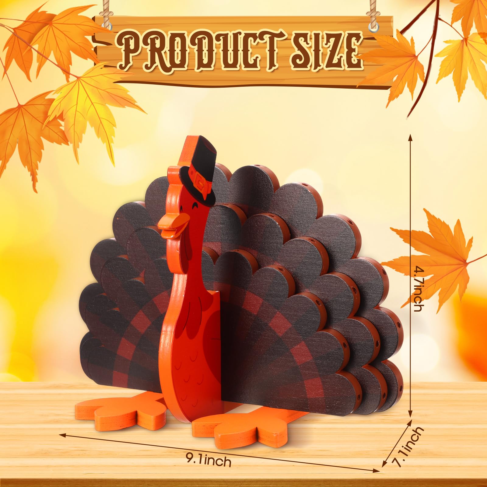 33 Hole Wooden Turkey Lollipop Holder - Thanksgiving Candy Dish Display for Table Decor, Fall Autumn Halloween Centerpiece | Perfect for Holiday Parties, Dessert Tables & Seasonal Home Decoration