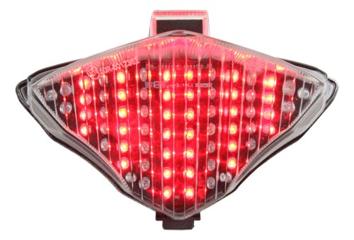 Sequential LED Tail Lights Clear Lens for 2004-2006 Yamaha YZF R1 - High Visibility Motorcycle Brake Lights for Night Riding & Safety Enhancement
