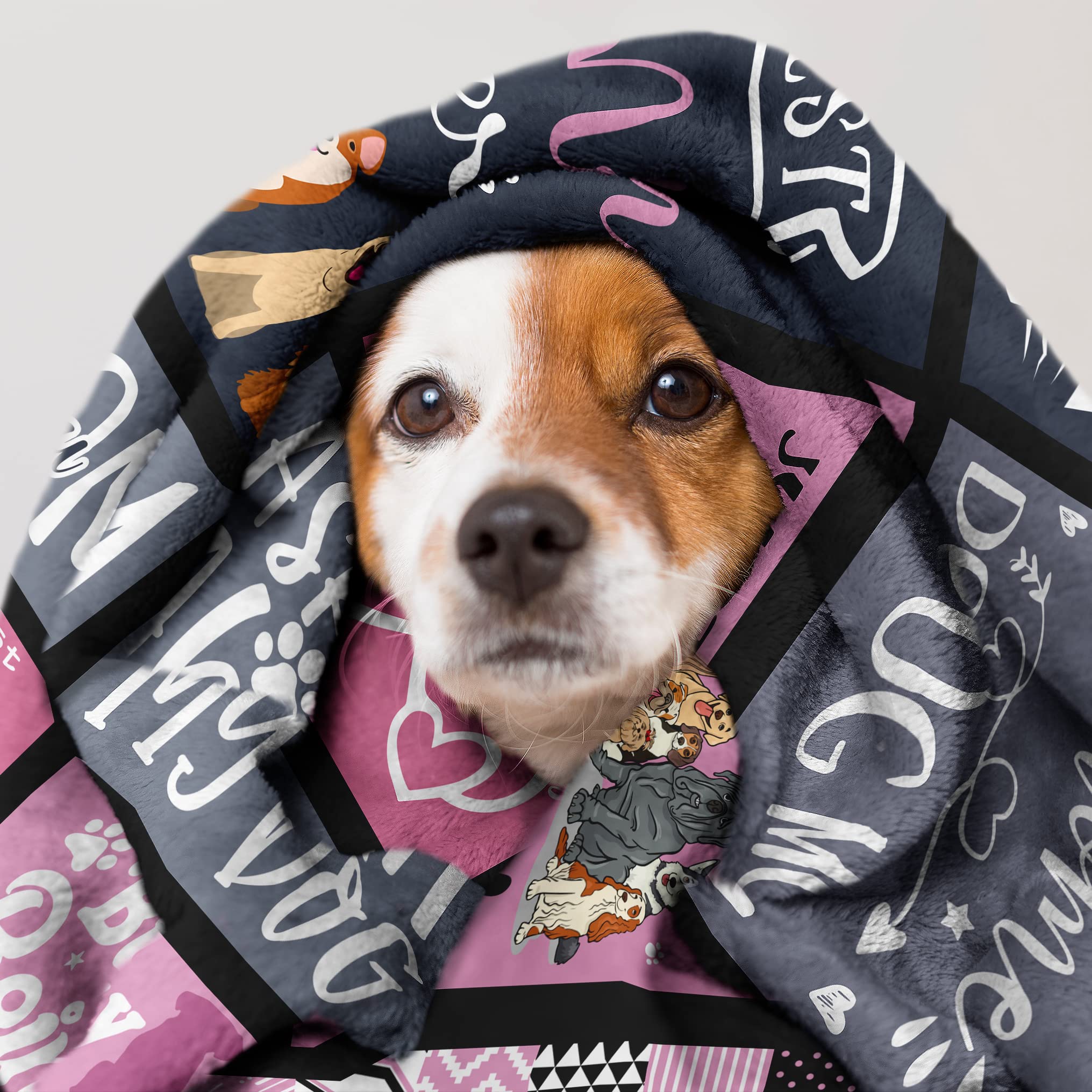 Kituzol 50x60 Inch Soft Dog Mom Blanket - Best Gift for Dog Lovers & Pet Owners - Cozy Throw for Women, Dog Moms & Canine Enthusiasts - Perfect for Cuddling with Pets, Home Decor & Dog-Themed Gifts