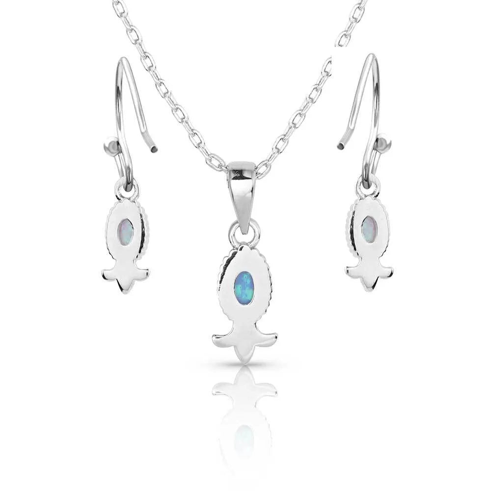 Opal Flourish Jewelry Set - Elegant Necklace & Earrings for Women | Perfect for Weddings, Parties & Special Occasions | Handcrafted Gemstone Jewelry Gift