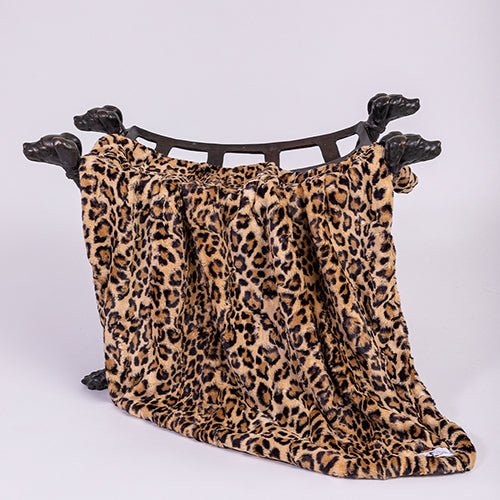 Luxury Leopard Print Cashmere Dog Blanket - Soft & Warm Pet Blanket for Small, Medium & Large Dogs - Perfect for Beds, Couches & Travel Use