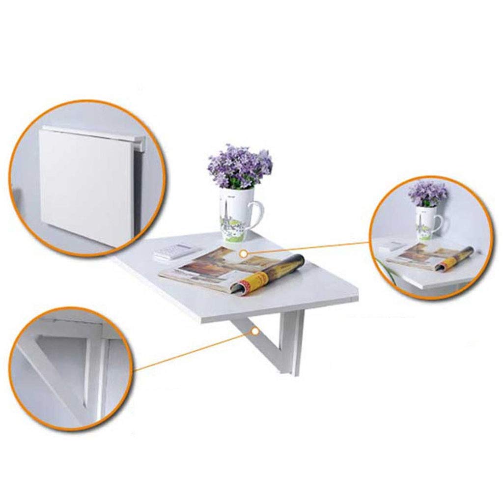 Space-Saving Wall-Mounted Drop-Leaf Folding Table - Floating Computer Desk & Laptop Workstation for Home Office, Kitchen, Bedroom | Perfect for Small Spaces, Apartments & Dorm Rooms
