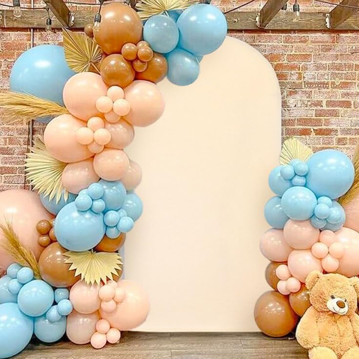MODFUNS 6ft Beige Spandex Wedding Arch Cover - Stretchy Chiara Arch Backdrop Fabric for Ceremony, Banquet & Party Decor | Perfect for Outdoor Weddings, Garden Events & Reception Decorations