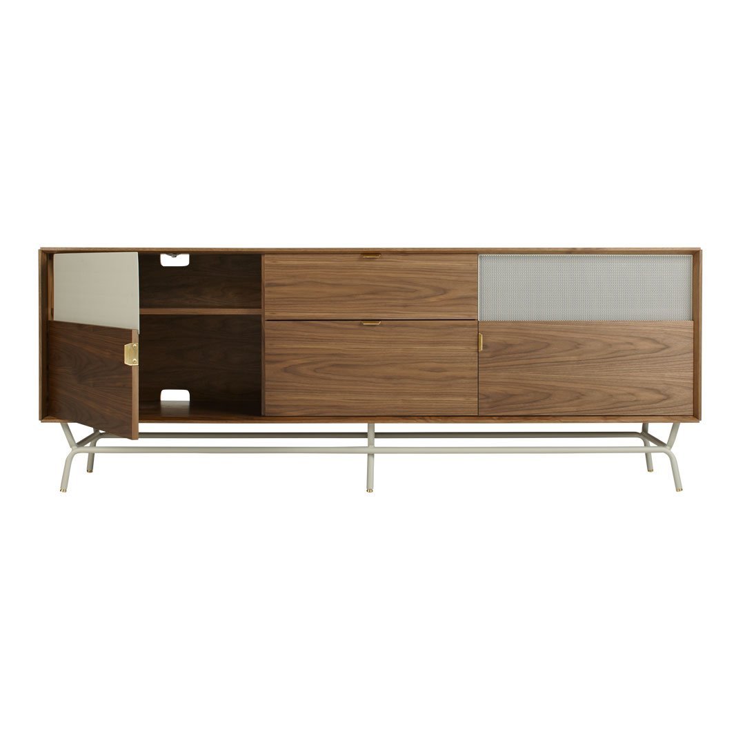 2-Door 2-Drawer Entryway Console Table - Modern Narrow Hallway Sofa Table for Small Spaces, Living Room & Bedroom Storage Furniture