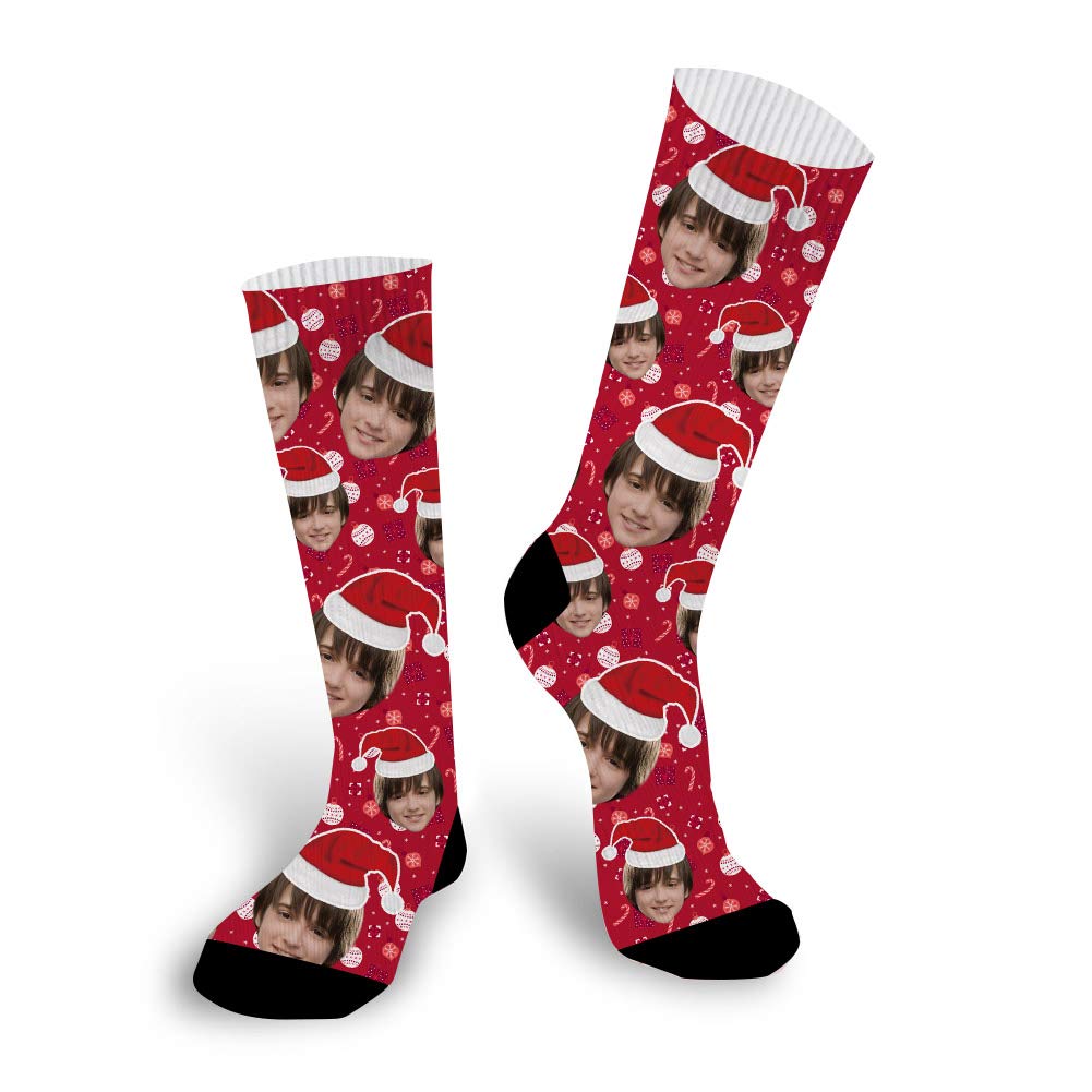 Custom Photo Face Socks - Personalized Funny Christmas Gift Socks for Women & Men - Perfect for Holidays, Gifts & Couple Matching