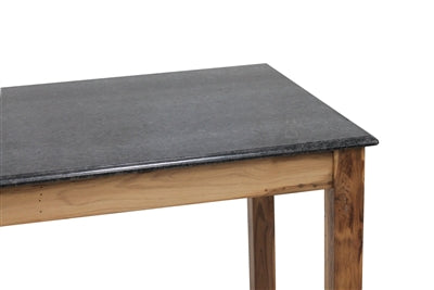 Elegant Black Marble and Teak Wood Dining Table - Modern Kitchen & Dining Room Furniture for Family Gatherings & Dinner Parties