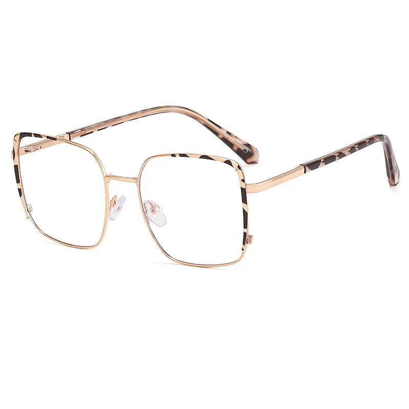 CCspace Women's Full Rim Oversize Square Alloy Eyeglasses Frame 57184 - Stylish Reading Glasses for Work, Office & Everyday Fashion Accessory