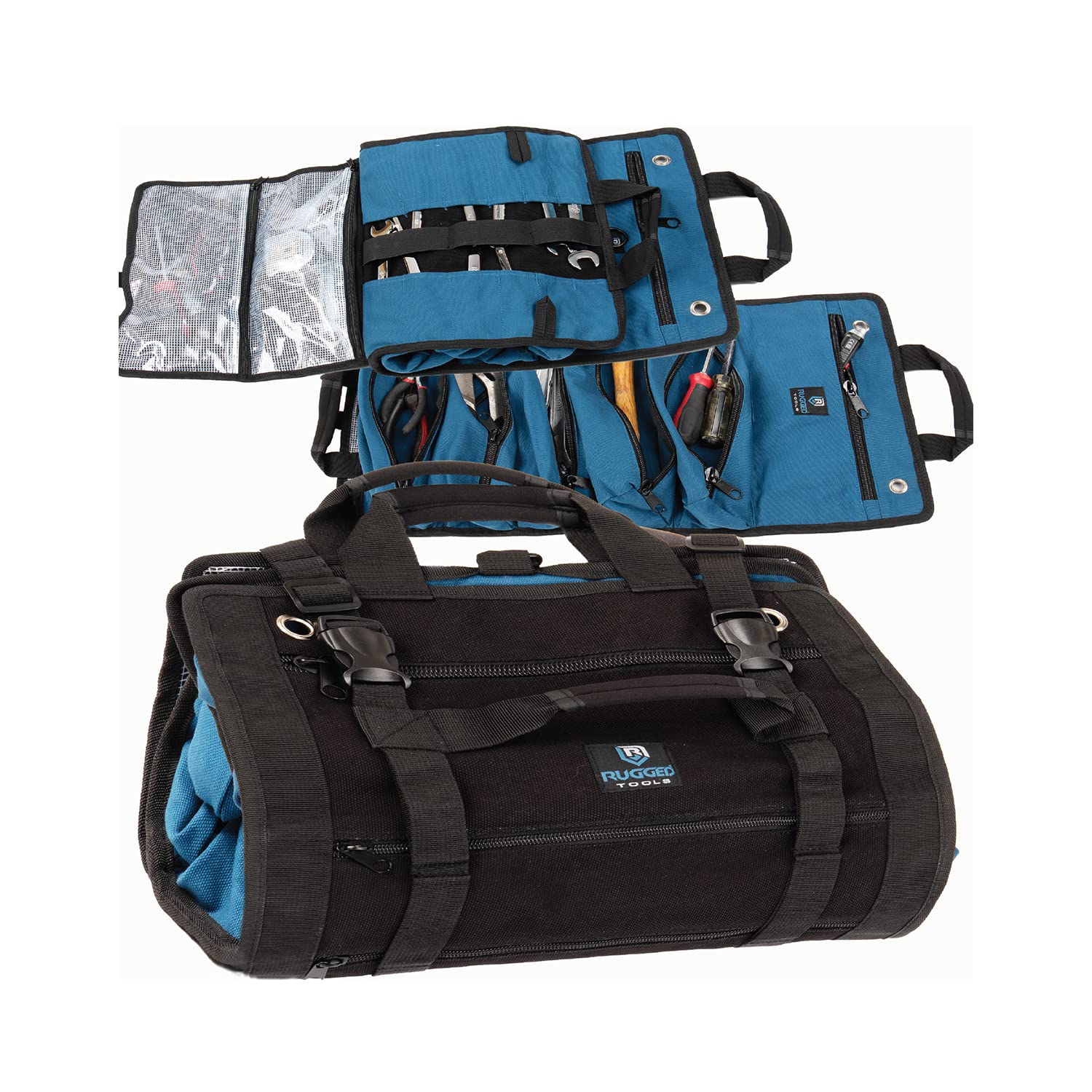 Titan23-XL Heavy Duty Canvas Tool Roll Organizer - Durable Wrench Roll & Tool Pouch for Electricians, HVAC Techs, Plumbers, Carpenters & Auto Mechanics - Perfect for Workshop, Job Site & Vehicle Tool Storage