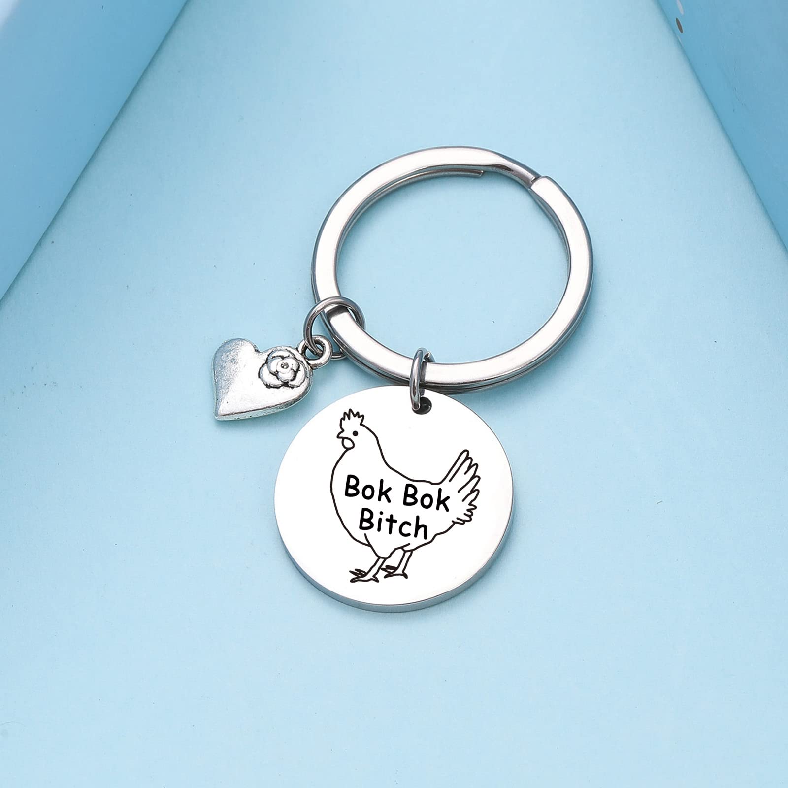 Funny Crazy Chicken Lady Keychain - Unique Gift for Chicken Farmers & Poultry Lovers - Perfect for Chicken Moms, Backpacks, Key Rings & Farm Enthusiasts