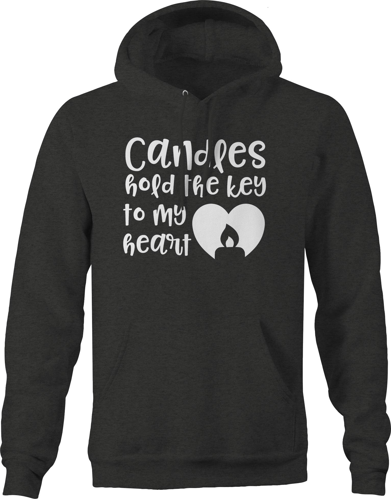 Funny Love Scented Candle Hoodie for Men - Dark Grey with Romantic Flame Design | Perfect Gift for Valentine's Day & Anniversary