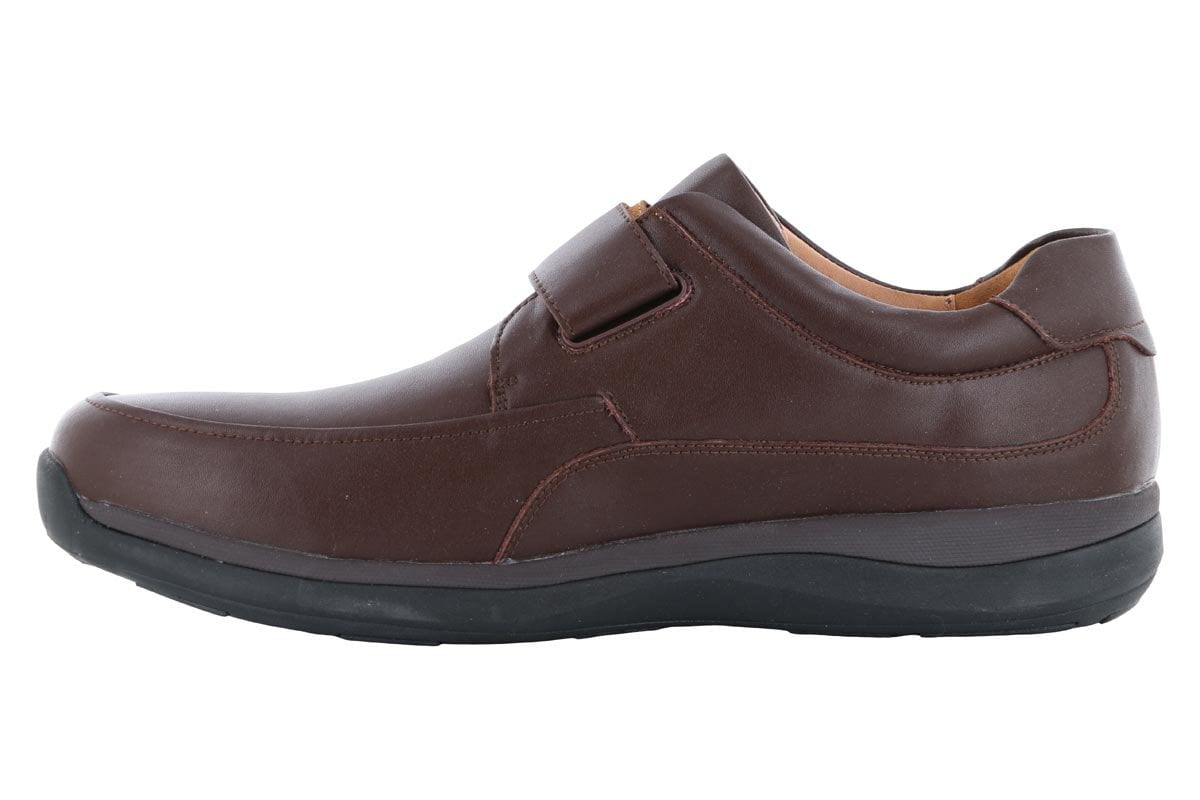 Propet Parker Velcro Walking Shoes for Men - Comfortable Brown Orthopedic Sneakers for Daily Wear, Work & Outdoor Activities