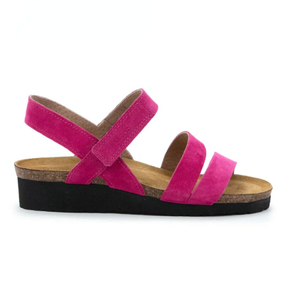 Kayla Fuchsia Suede Sandals for Women - Comfortable Summer Casual Shoes with Soft Cushioning - Perfect for Beach, Vacation and Everyday Wear (Style 7806 CAQ)