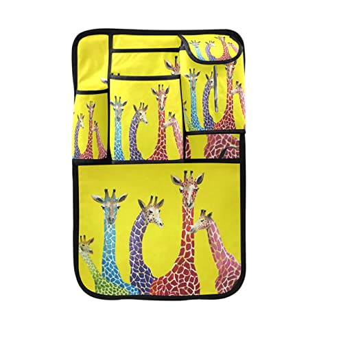 Colorful Giraffe Car Organizer with Storage Pockets & Hooks - Backseat Organizer for Travel & Kids