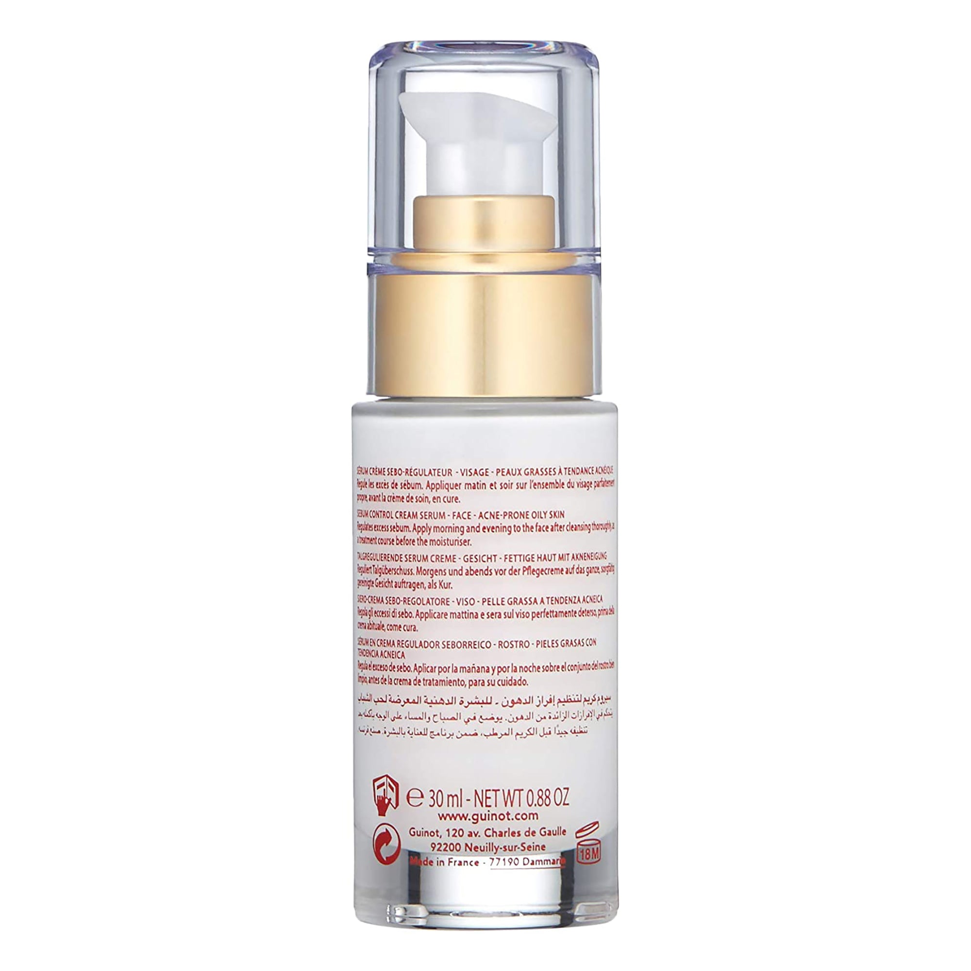 Guinot AcnilLogic Cream Serum for Acne-Prone Skin | Oil-Free Moisturizer & Blemish Treatment | Perfect for Daily Skincare Routine & Post-Breakout Care