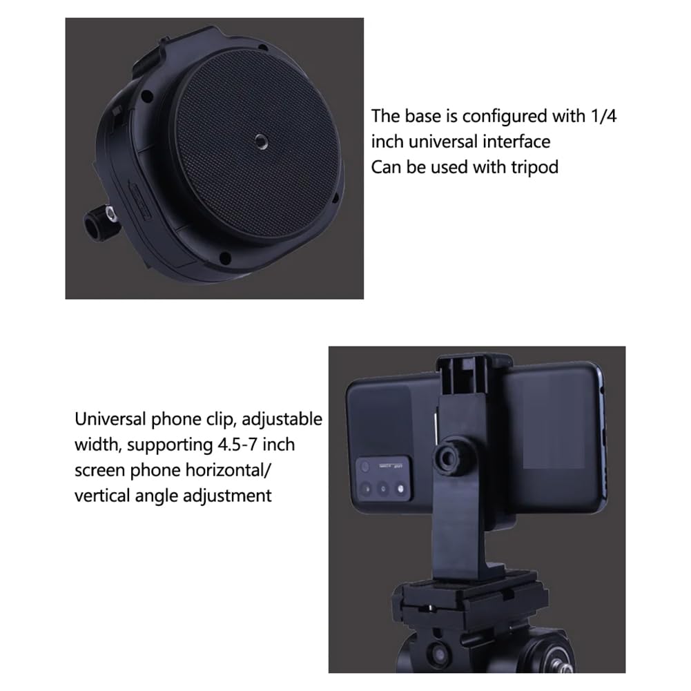 Rordigo YT-2000 AI Smart Motorized Rotating Tripod with Face Tracking - 360° Panoramic Stabilizer for Phone & Camera (Black, Plastic+Metal) - Perfect for Live Streaming, Vlogging & Video Recording