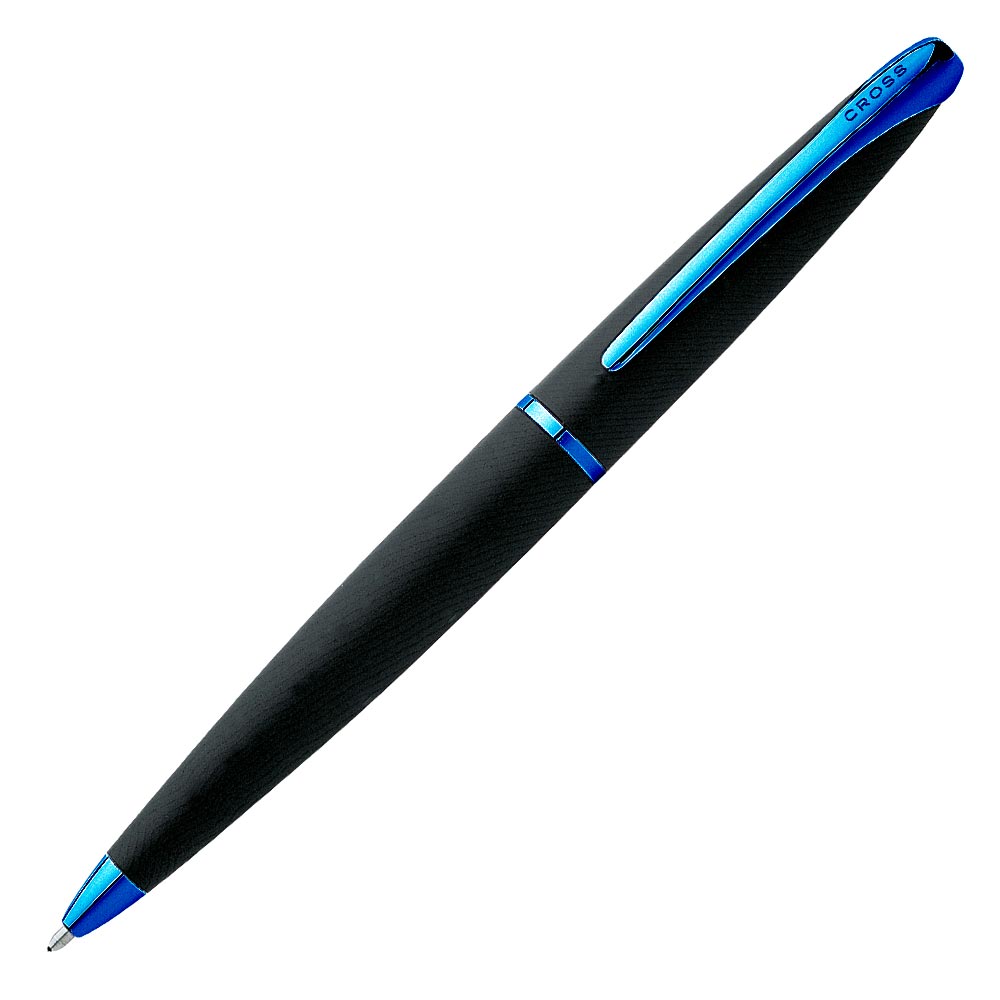 Premium Cross ATX Ballpoint Pen in Basalt Black with Blue PVD Coating - Perfect for Office, Business Gifts & Everyday Writing