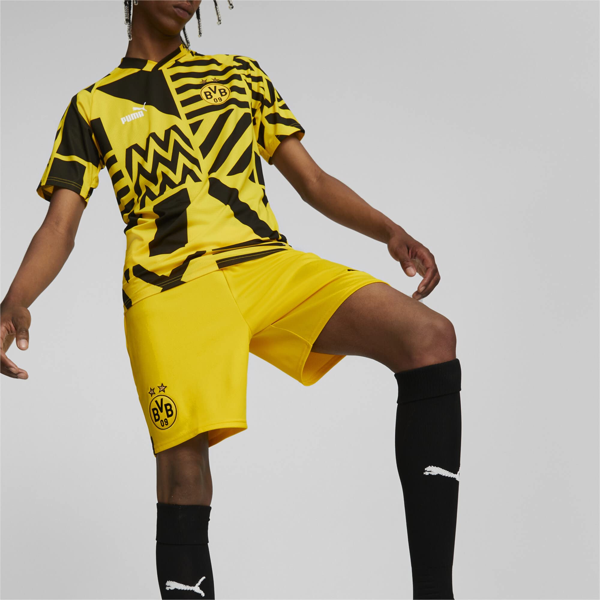 Borussia Dortmund Men's BVB Replica Soccer Shorts - Official Football Training Shorts for Fans & Players - Perfect for Matches, Training & Casual Wear