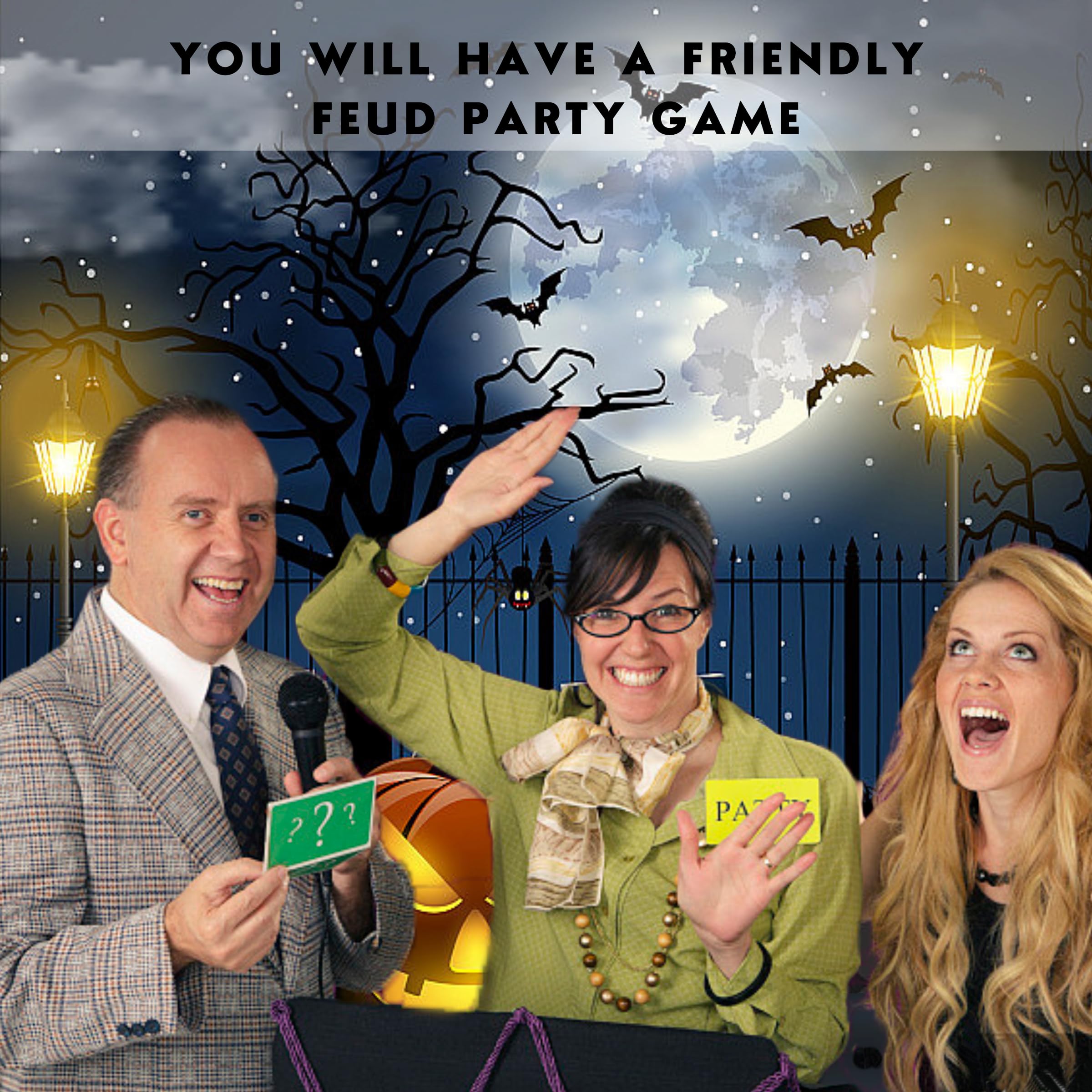 Halloween Feud Card Game - Fun Family & Adult Party Game with Quiz Questions | Perfect for Halloween Parties, Game Nights & Social Gatherings