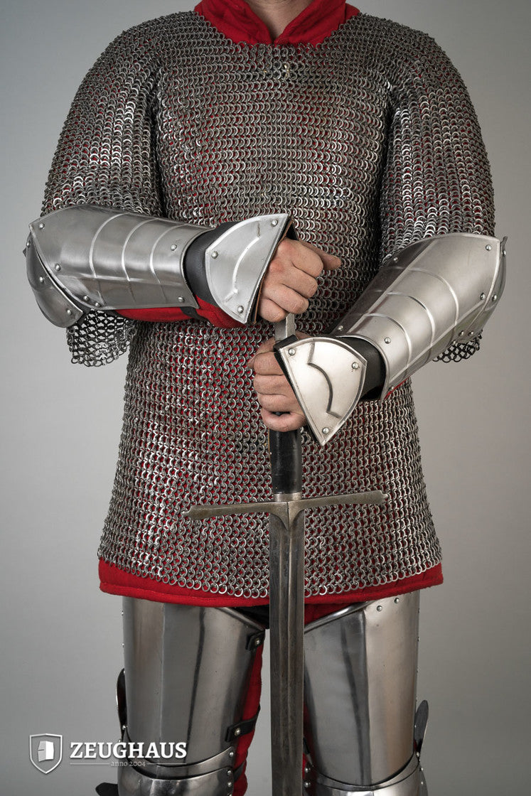 Champion Polished Bracers - Premium Quality Armor Bracers for Cosplay, LARP & Medieval Reenactment