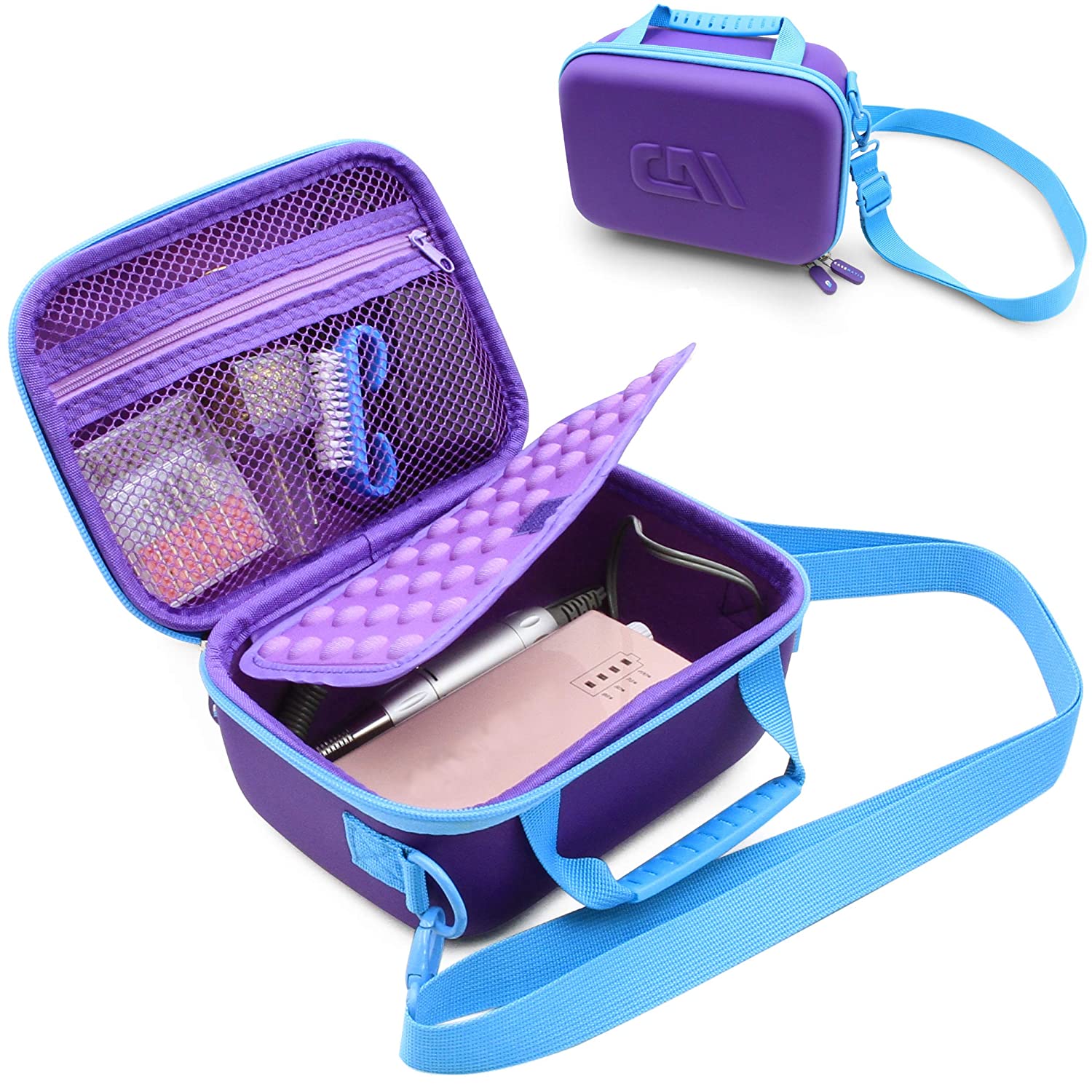 CASEMATIX Portable EFile Nail Drill Machine Travel Case - Professional Hard Shell Carrying Bag with Adjustable Strap for Rechargeable Nail Drills | Perfect for Salon Professionals & At-Home Manicures
