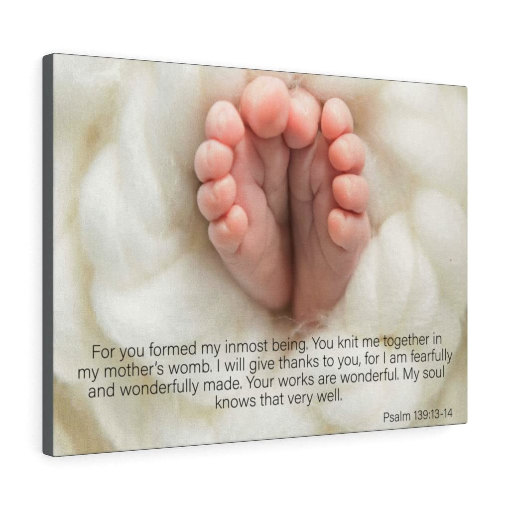 Fearfully and Wonderfully Made Bible Verse Art - Psalm 139:13-14 Scripture Wall Decor for Christian Home, Church & Office - Inspirational Gift for Women, Men, Baptism, Wedding & Housewarming