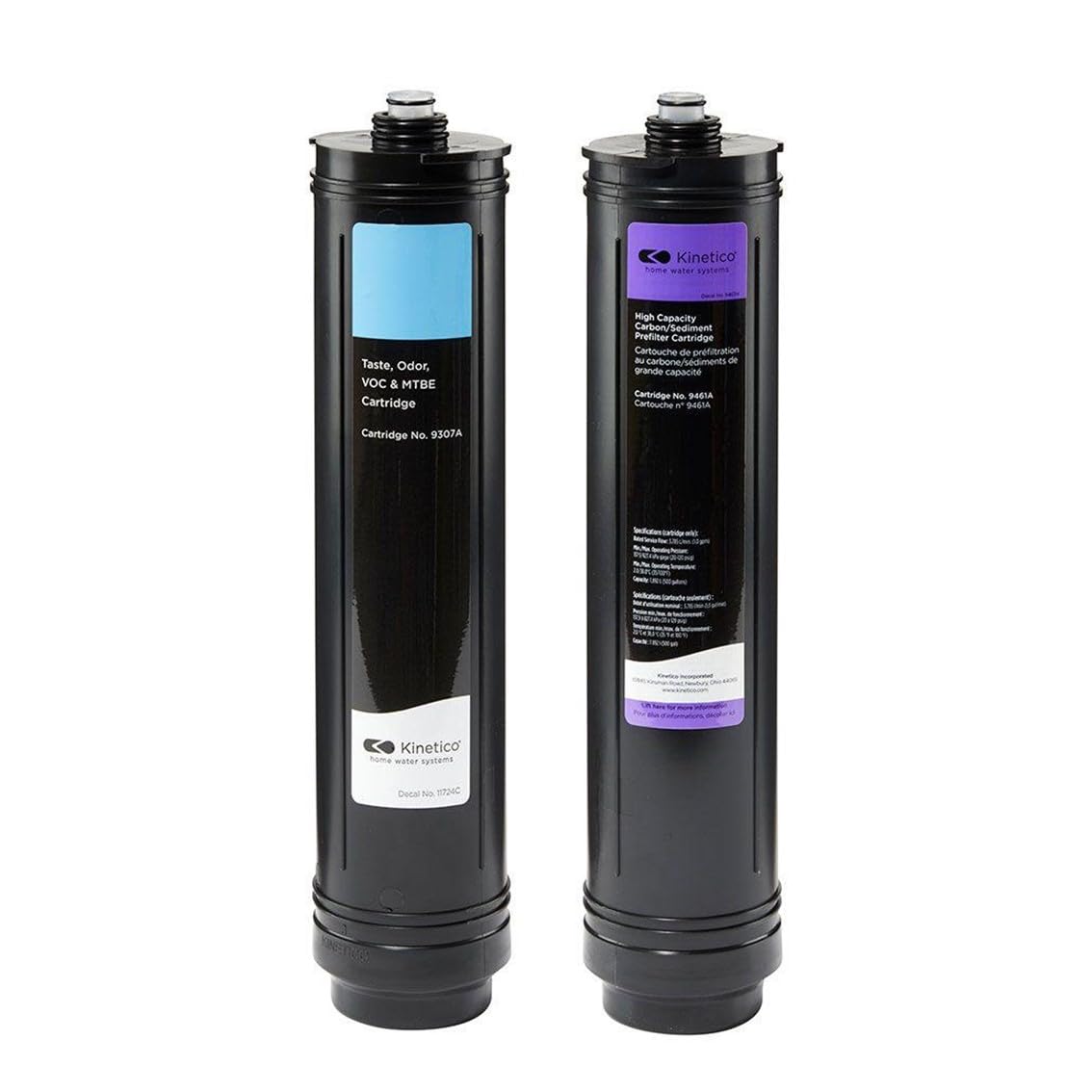 Kinetico Water Filter Cartridge Replacement Set (Part No 9307 Light Blue & 9461 Purple) for K5 Pure, KRO+ Reverse Osmosis & K2 Drinking Water Systems - Clean, Fresh Water for Home & Office Use
