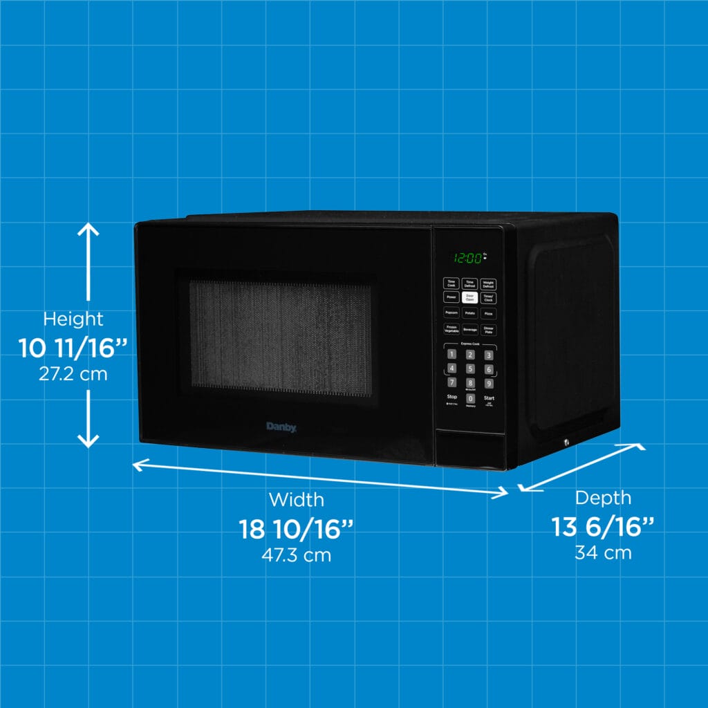 Danby DBMW0921BBB 0.9 cu. ft. Compact Countertop Microwave Oven - Black - Perfect for Small Kitchens, Dorms, and Office Spaces