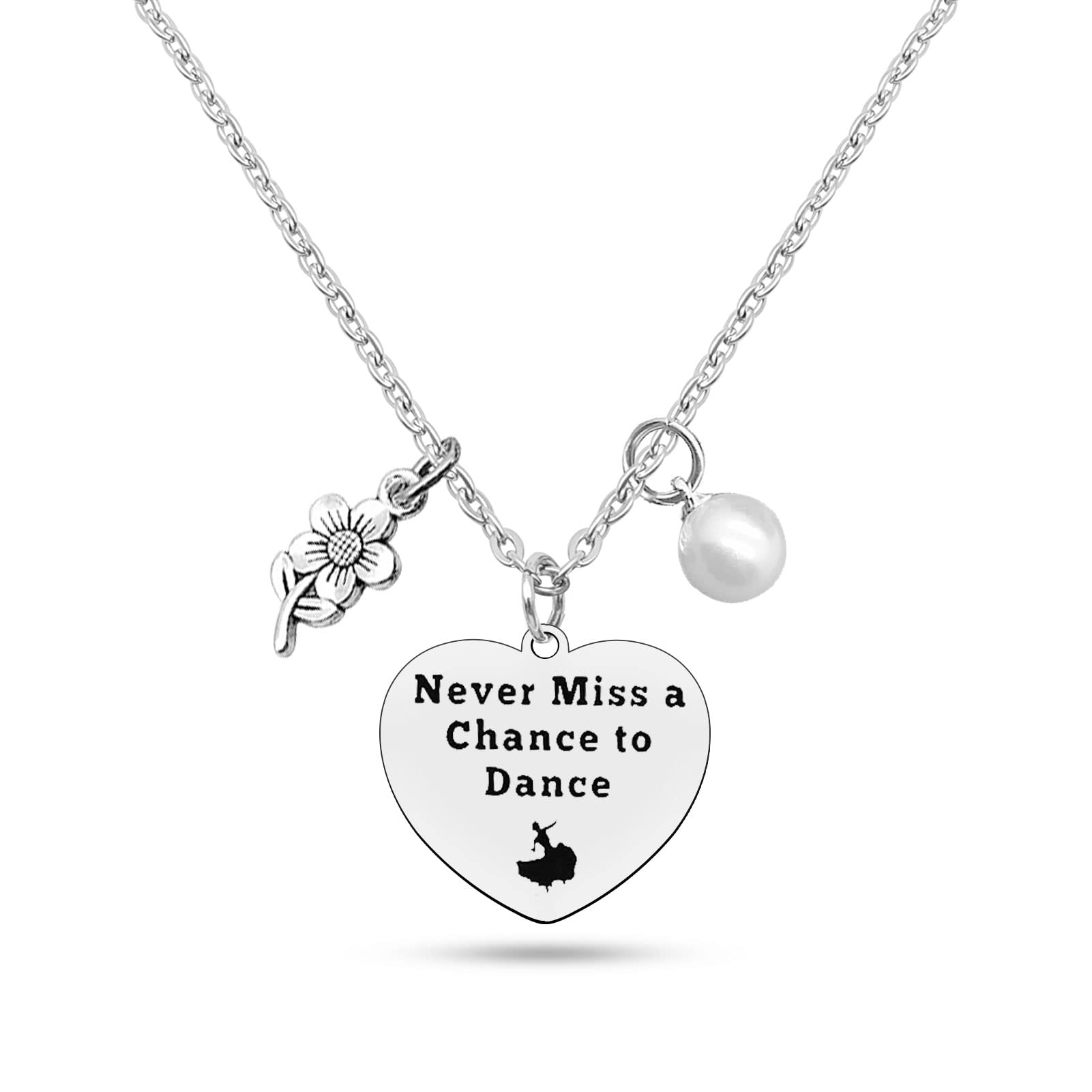 Inspirational Dance Necklace Gift for Women - Perfect Birthday Present for Dancers, Encouragement Jewelry from Mother or Sister - Great for Ballet, Recitals & Dance Performances