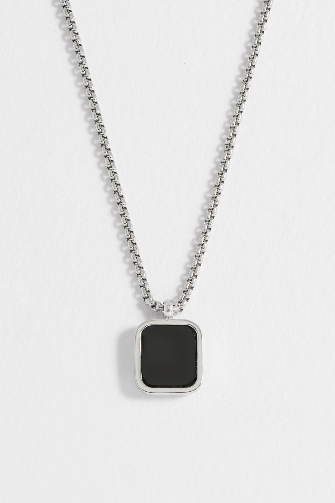Men's Square Gemstone Pendant Necklace - Sterling Silver or Gold Plated Gemstone Jewelry for Gifts, Wedding & Everyday Wear