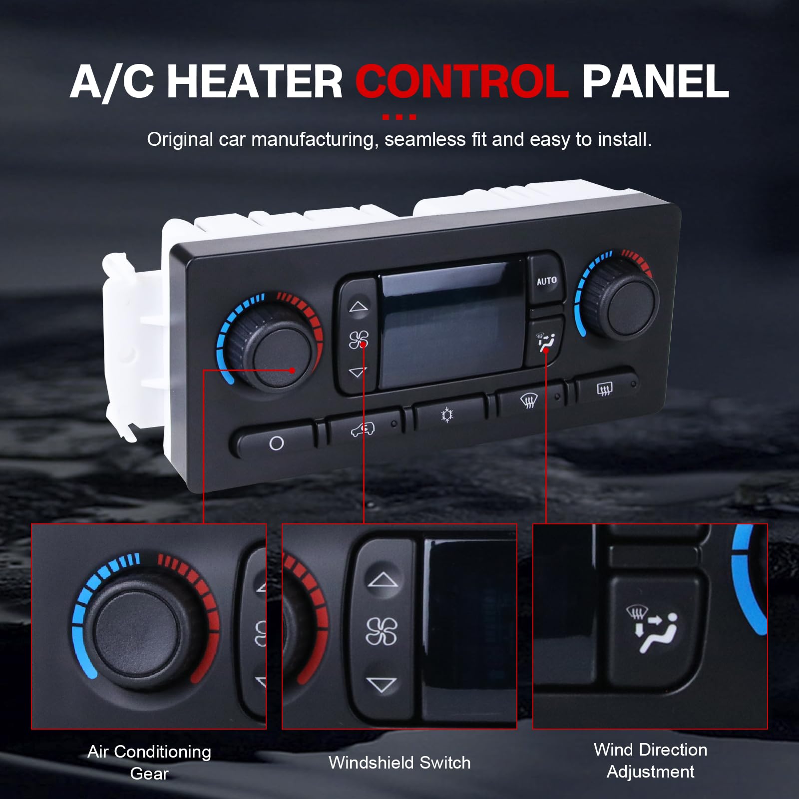 599-211 A/C Heater Climate Control Module Panel Switch - Compatible with 05-06 Chevy Silverado, Suburban, GMC Sierra, Yukon, Envoy, Cadillac Escalade, Rainier, Hummer Bravada (Replaces OEM 10367041) - Perfect for HVAC System Repairs & Upgrades
