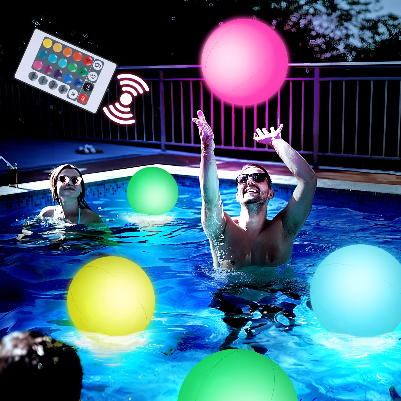 3 Otters 4PCS LED Light Up Beach Balls - 12
