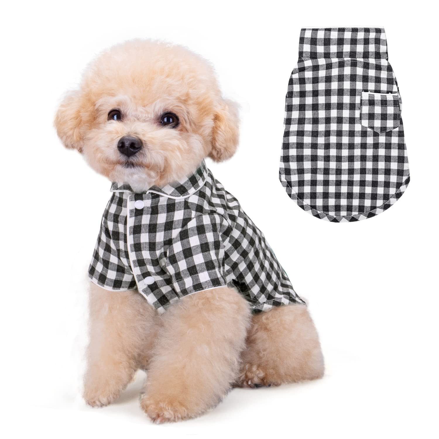 Nobleza Plaid Dog Pajamas - Breathable & Skin-Friendly Dog Shirt for Small, Medium & Large Dogs | Cozy Pet Outfits for Indoor Lounging & Sleepwear